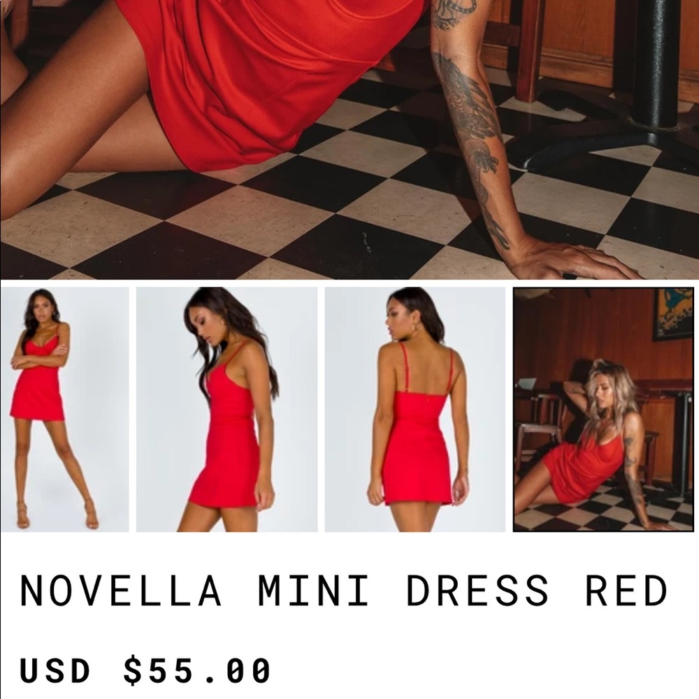 Princess Polly NWOT NOVELLA MINI DRESS RED - Picture 6 of 10